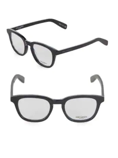 Shop Saint Laurent 49mm Cat Eye Optical Glasses In Black