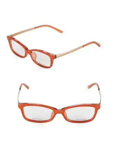 Shop Gucci 53mm Rectangle Optical Glasses In Coral
