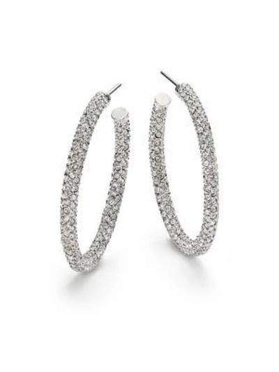 Shop Adriana Orsini Pavé Crystal Hoop Earrings/1.25" In Silver