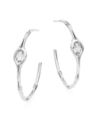 Shop Gucci Women's White Topaz & Sterling Silver Hoop Earrings/1½"