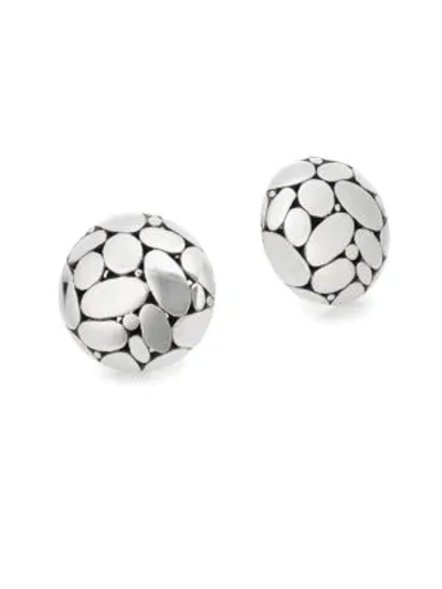 John Hardy Kali Sterling Silver Button Earrings In Silver