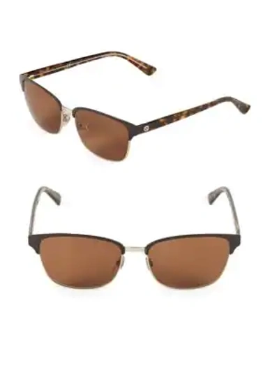 Shop Gucci 54mm Square Clubmaster Sunglasses In Brown