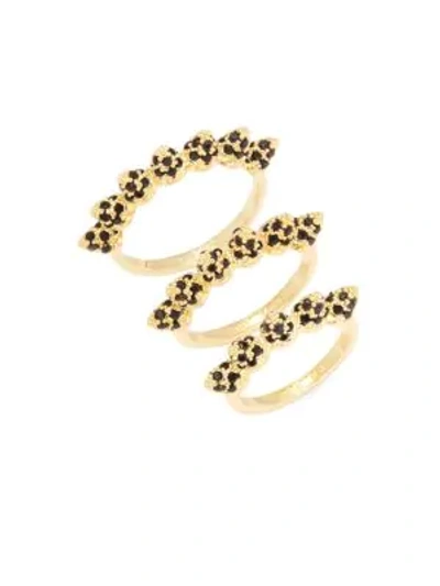 Shop Eddie Borgo Pave Cone Band Stackable Ring Set In Yellow Gold
