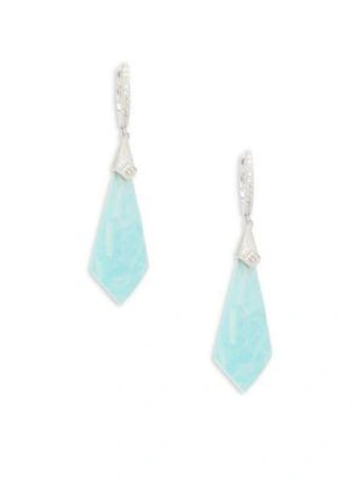 Shop Jude Frances City Lights Sterling Silver Medium Kite Stone Doublet Earrings In Blue