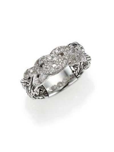 Shop John Hardy Classic Chain Diamond & Sterling Silver Braided Ring