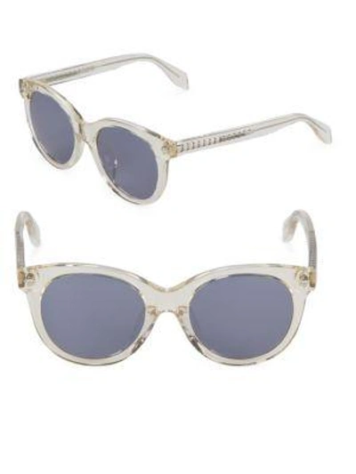 Shop Alexander Mcqueen Tinted 50mm Round Sunglasses In Crystal