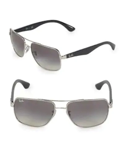 Shop Ray Ban 60mm Square Sunglasses In Silver