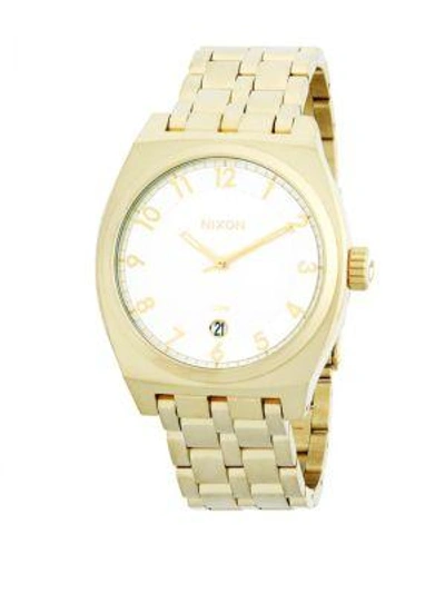 Shop Nixon Monopoly Two-tone Stainless Steel Watch In Light Gold