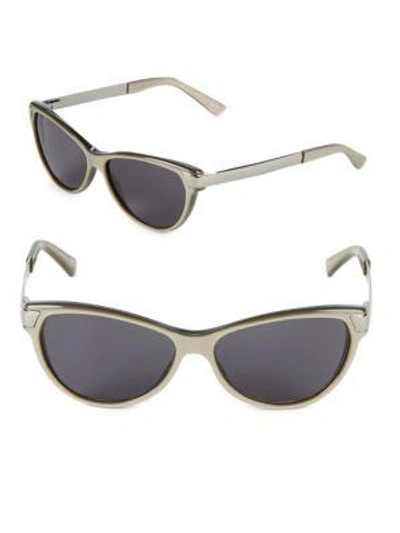 Shop Gucci 64mm Butterfly Sunglasses In Grey
