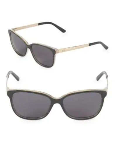 Shop Gucci 54mm Butterfly Sunglasses In Grey