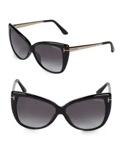 Shop Tom Ford 57mm Butterfly Sunglasses In Black