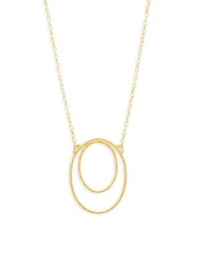 Shop Gurhan 24k Yellow Gold Open Oval Pendant Necklace