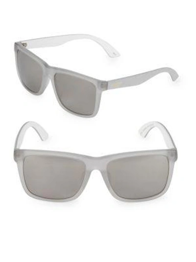 Shop Puma 56mm Square Sunglasses In Matte Silver