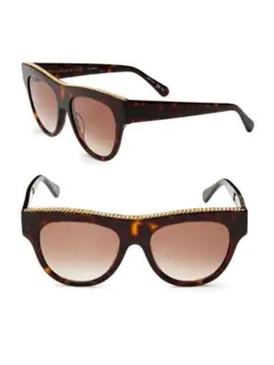 Shop Stella Mccartney 51mm Flat Top Round Sunglasses In Brown
