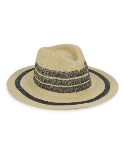 Shop Hat Attack Two-tone Straw Fedora In Navy