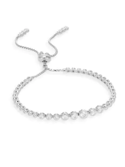 Shop Saks Fifth Avenue Women's 14k White Gold & Diamond Bolo Bracelet