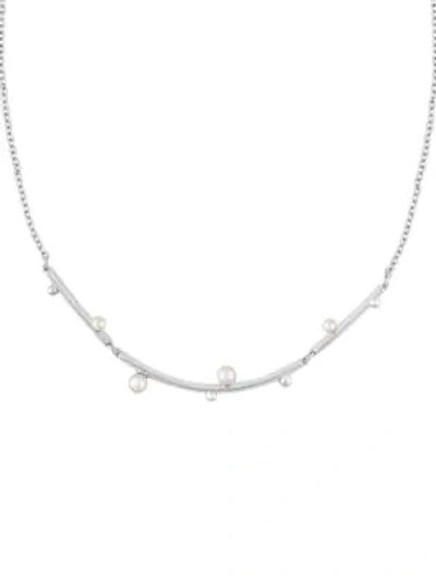 Shop Majorica 0.75mm White Pearl And Sterling Silver Necklace