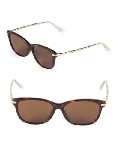 Shop Gucci 53mm Oval Sunglasses In Havana Gold