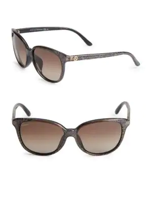 gucci cat eye glitter acetate sunglasses