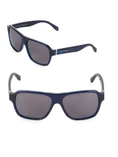 Shop Alexander Mcqueen 57mm Square Sunglasses In Blue
