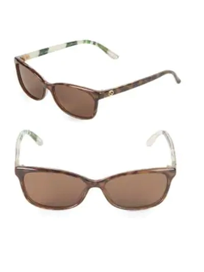 Shop Gucci 54mm Rectangle Sunglasses In Brown