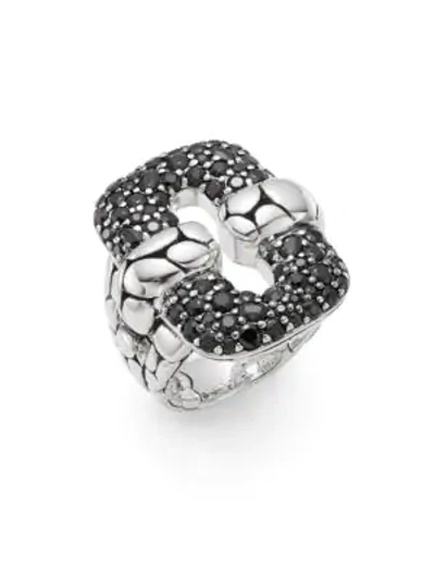Shop John Hardy Kali Black Sapphire & Sterling Silver Ring In Silver Black