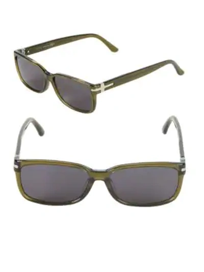 Shop Gucci 64mm Rectangle Sunglasses In Green