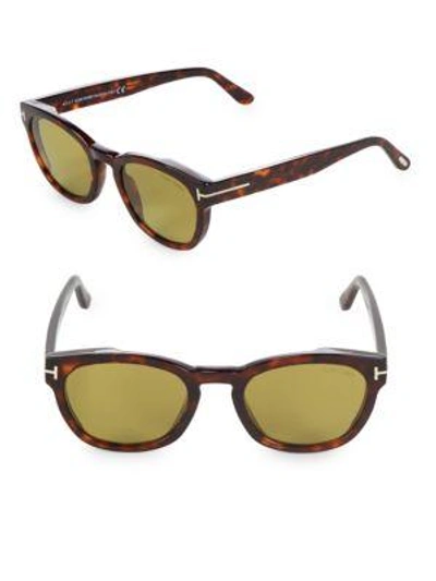 Shop Tom Ford 51mm Round Sunglasses In Havana
