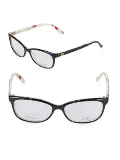 Shop Gucci 54mm Oval Optical Glasses In Black