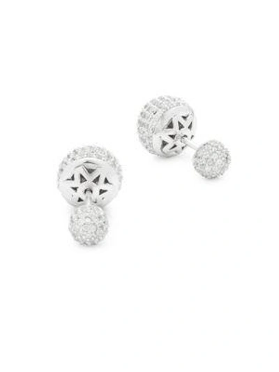 Shop Saks Fifth Avenue Crystal Stud Earrings In Silver