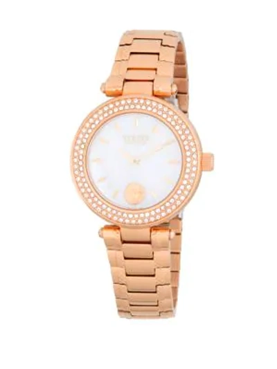 Shop Versace Stainless Steel Bracelet Watch In Rose Gold