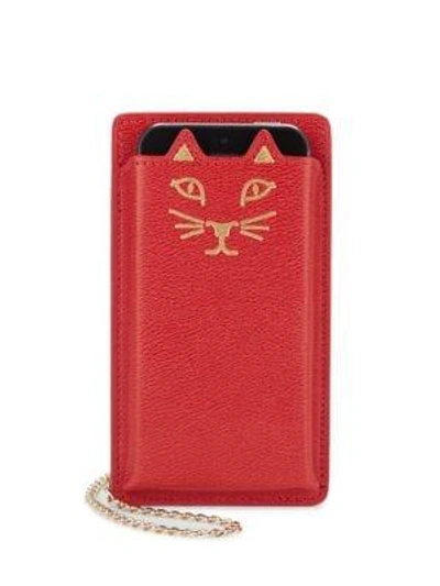 Shop Charlotte Olympia Feline Iphone 5 Leather Case In Red
