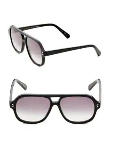 Shop Stella Mccartney 55mm Square Sunglasses In Shiny Black