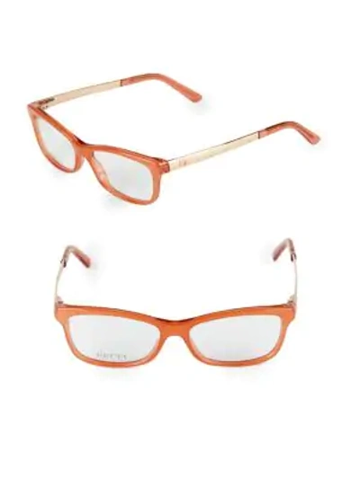 Shop Gucci 52mm Rectangle Optical Glasses In Coral