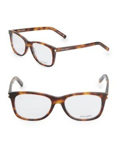 Shop Saint Laurent Shiny 54mm Optical Glasses In Brown