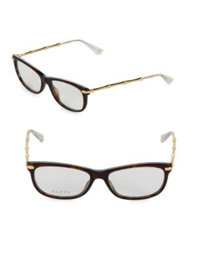 Shop Saint Laurent 56mm Oval Optical Glass In Gold