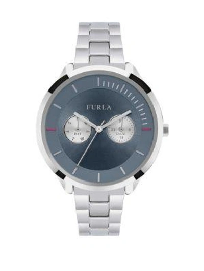 Shop Furla Metropolis Stainless Steel Bracelet Watch In Silver