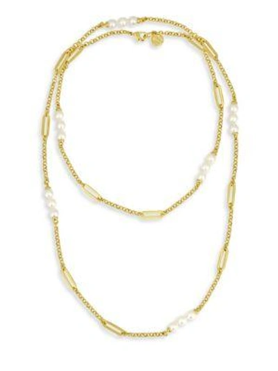 Shop Majorica Modern 6mm Organic Pearl Necklace In Gold