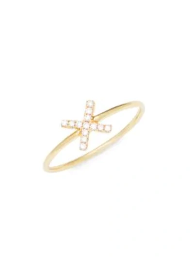 Shop Suzanne Kalan Diamond And 14k Yellow Gold X Ring
