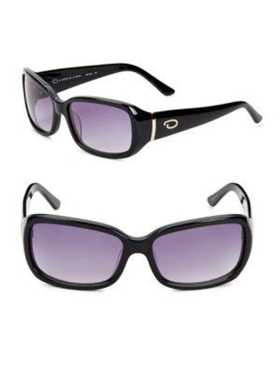 Shop Oscar De La Renta 58mm Rectangle Sunglasses In Black