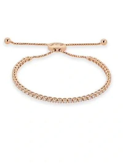Shop Saks Fifth Avenue Diamond And 14k Rose Gold Adjustable Bracelet In Pink