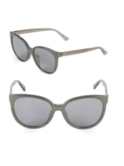 Shop Gucci 60mm Butterfly Sunglasses In Grey