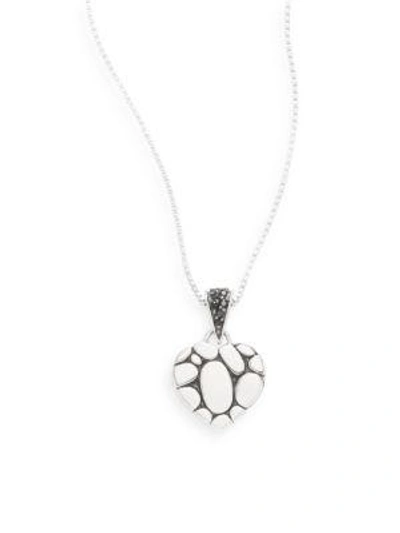 Shop John Hardy Sterling Silver & Black Sapphire Heart Pendant Necklace