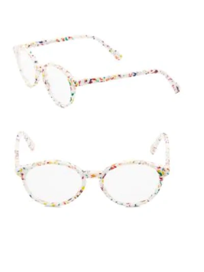 Shop Saint Laurent Colorful 51mm Optical Eyewear In White