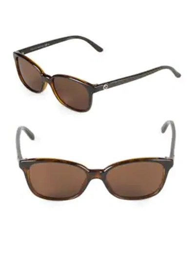 Shop Gucci 42mm Rectangle Sunglasses In Havana Brown