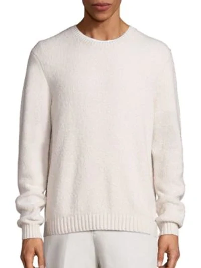 Shop Vince Wool Blend Textured Knit Sweater In Pearl