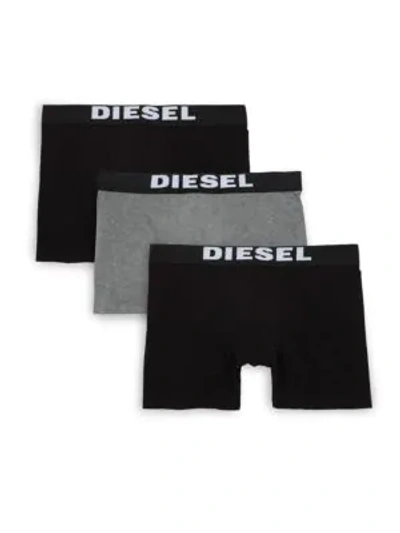 Shop Diesel Umbx Sebastian Boxer Briefs - Set Of 3 In Black Grey