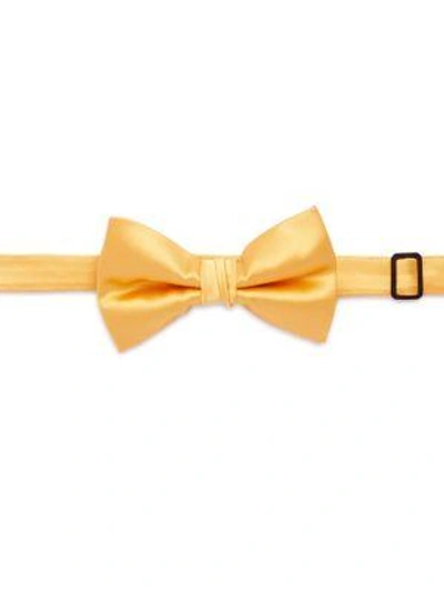 Shop Saks Fifth Avenue Solid Silk Bow Tie In Gold