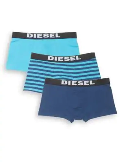 Shop Diesel Umbx Rocco 3-pack Boxer Briefs In Blue