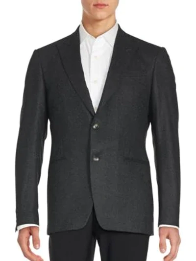 Shop John Varvatos Jack Virgin Wool Sportcoat In Dark Grey Heather